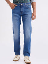 Men Jeans Comfort Fit Blue Mid Rise