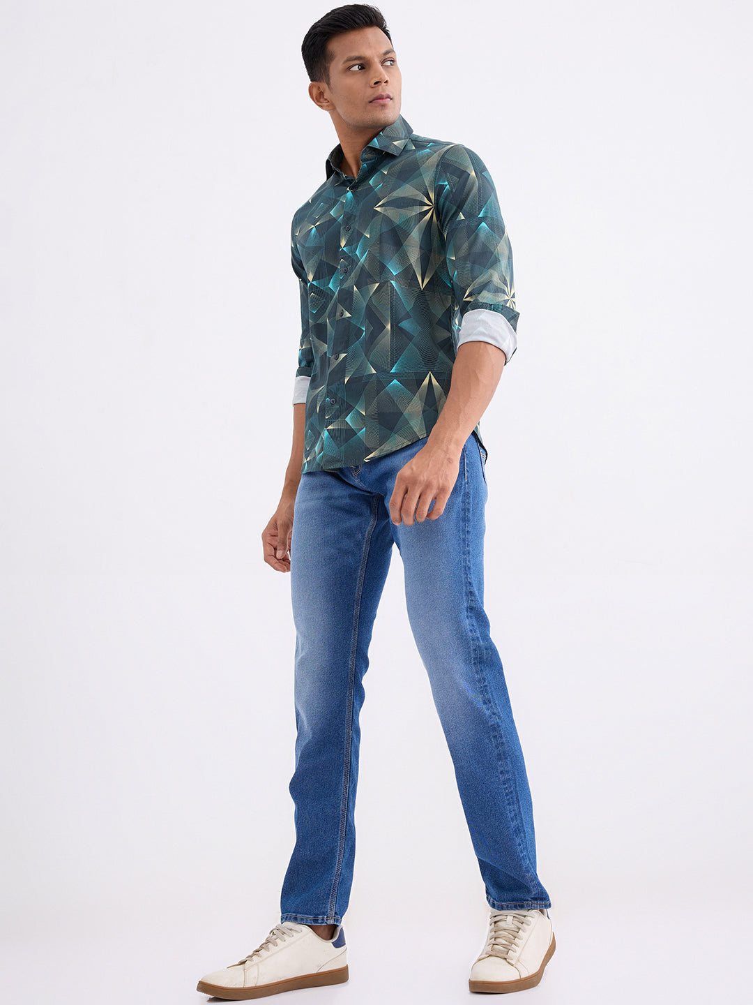 Spykar Mid Blue Mid Rise Comfort Fit Casual Jeans For Men