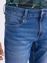 Men Jeans Comfort Fit Blue Mid Rise