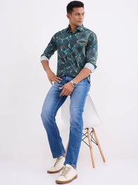 Men Jeans Comfort Fit Blue Mid Rise