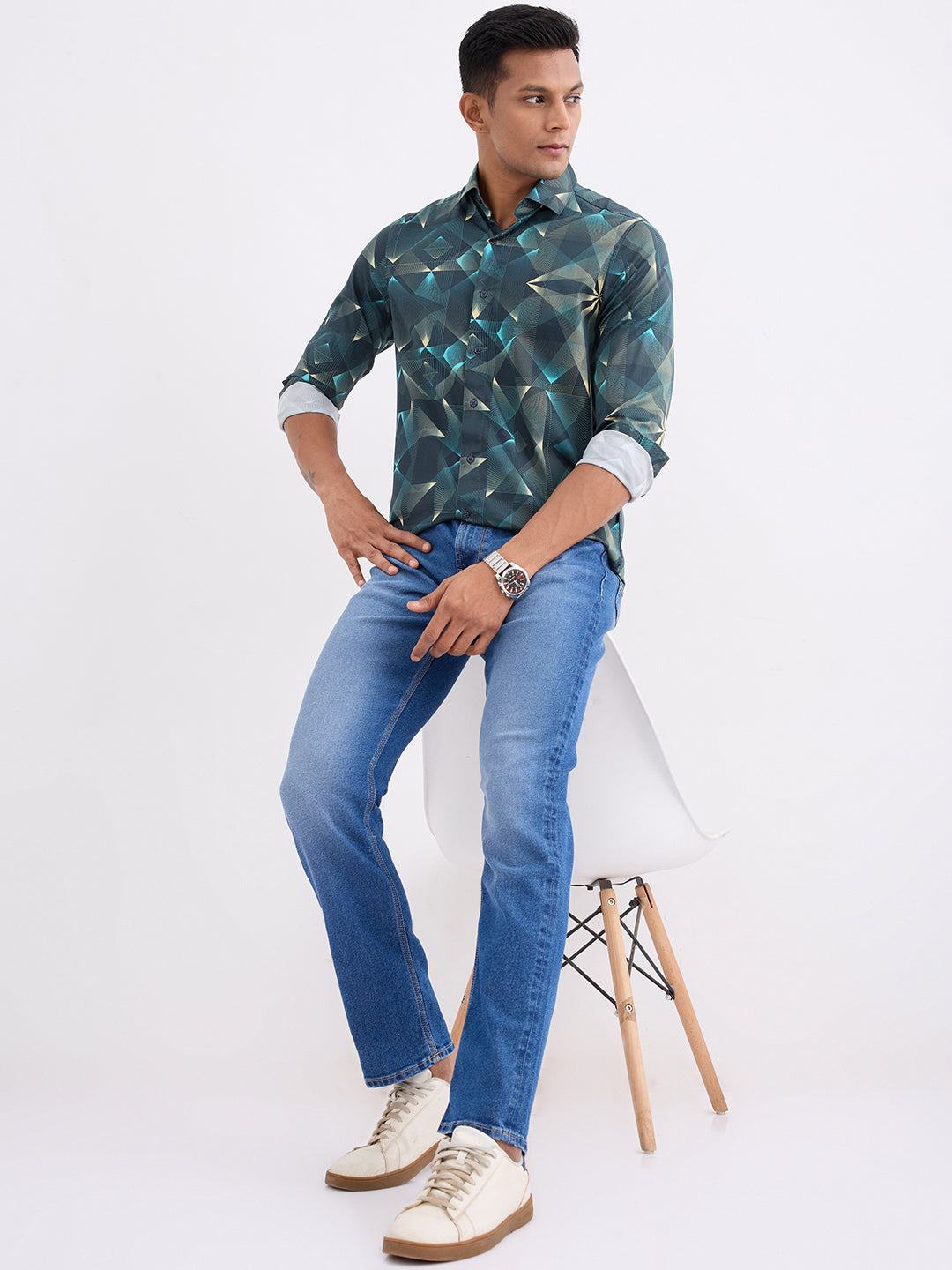 Men Jeans Comfort Fit Blue Mid Rise