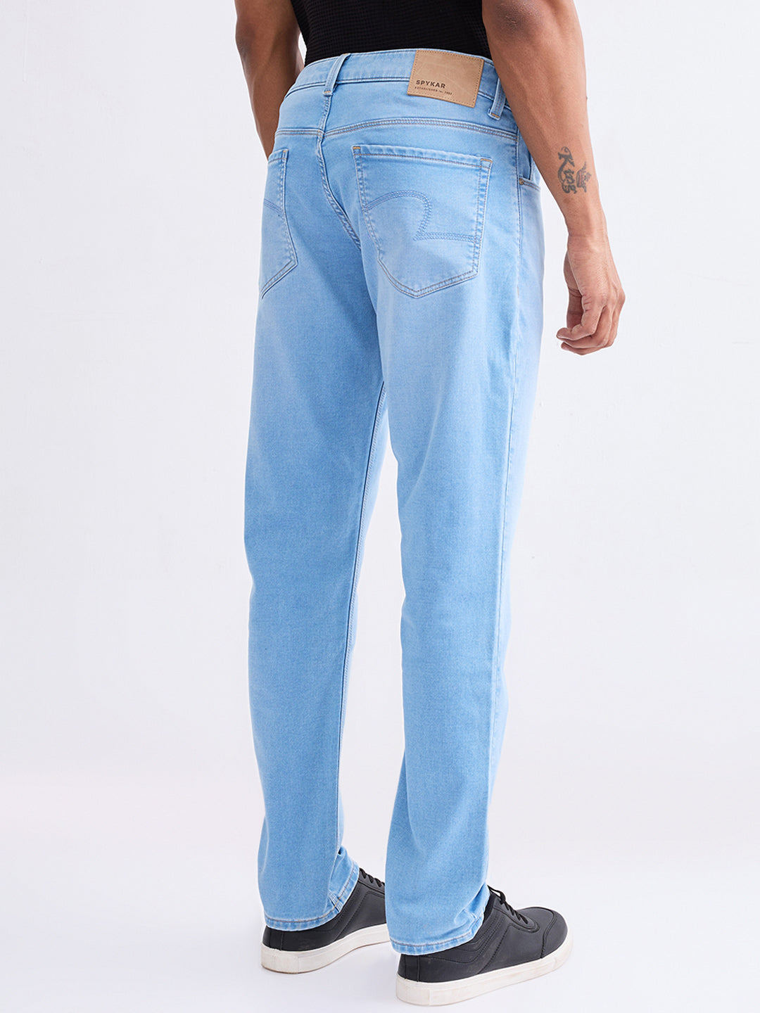 Spykar Light Blue Mid Rise Comfort Fit Casual Jeans For Men