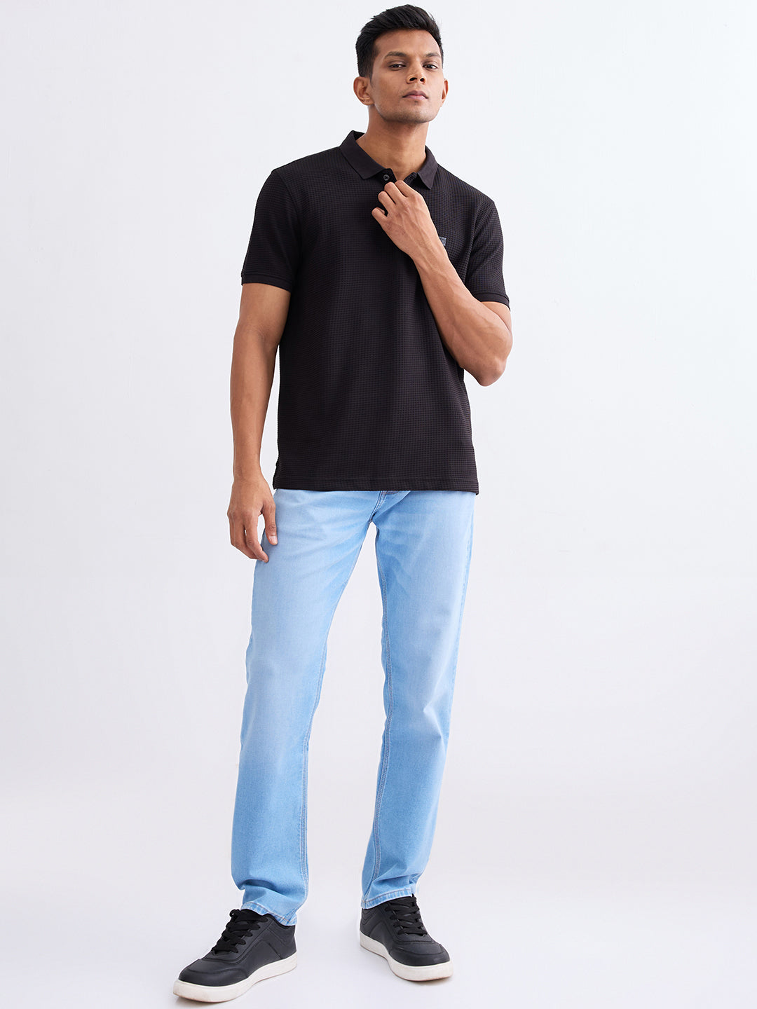 Spykar Light Blue Mid Rise Comfort Fit Casual Jeans For Men