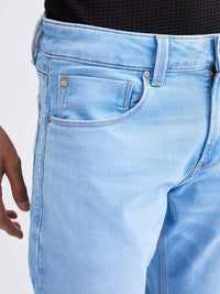 Men Jeans Comfort Fit Light Blue Mid Rise