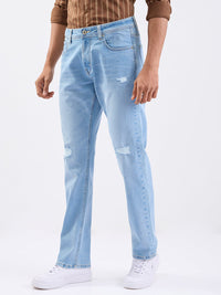 Men Jeans Comfort Fit Light Blue Mid Rise