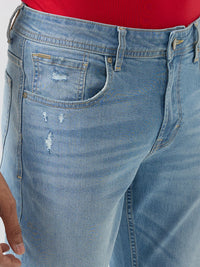 Men Jeans Comfort Fit Blue Mid Rise