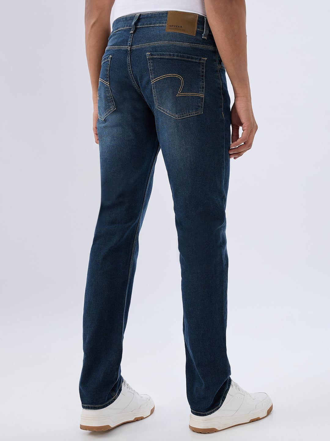 Spykar Vintage Blue Comfort Fit Mid Rise Jeans For Men