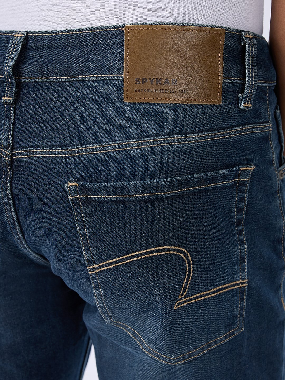 Spykar Vintage Blue Comfort Fit Mid Rise Jeans For Men