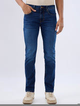 Men Jeans Comfort Fit Blue Mid Rise