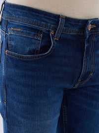 Men Jeans Comfort Fit Blue Mid Rise