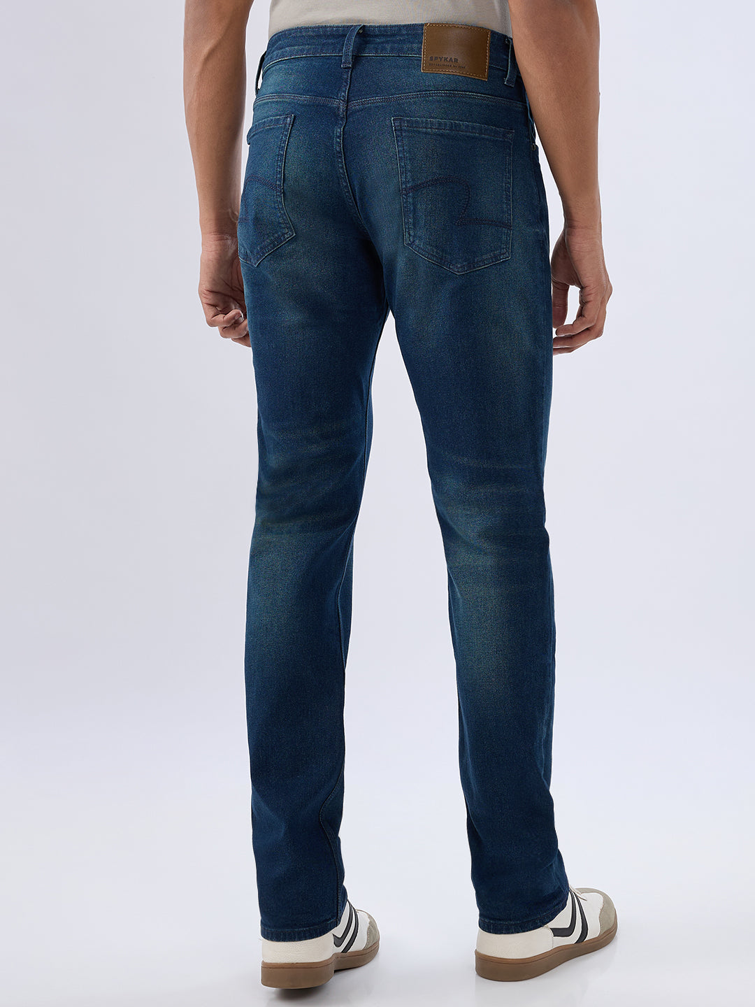 Spykar Vintage Blue Comfort Fit Mid Rise Jeans For Men