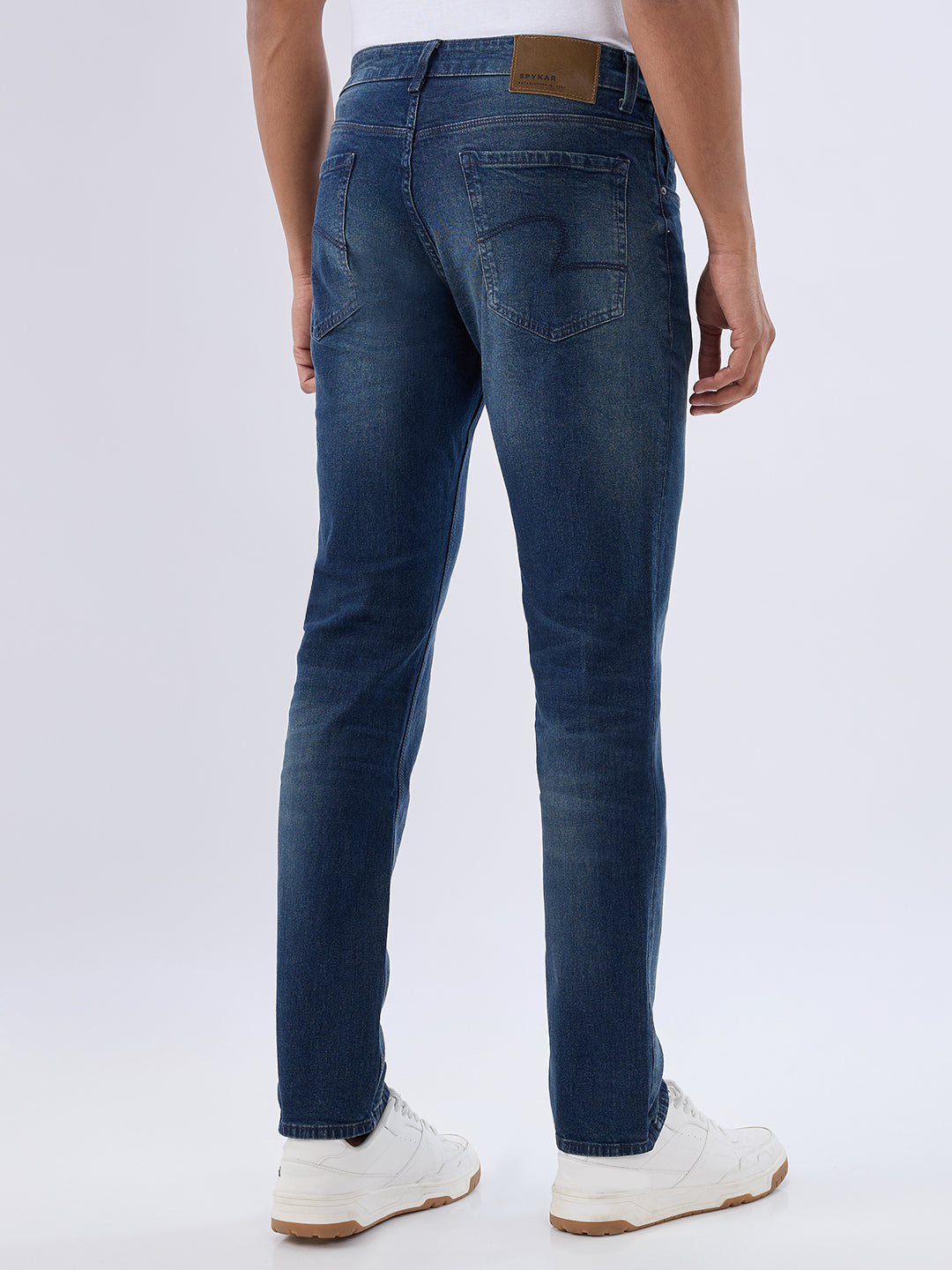 Spykar Vintage Khaki Comfort Fit Mid Rise Jeans For Men