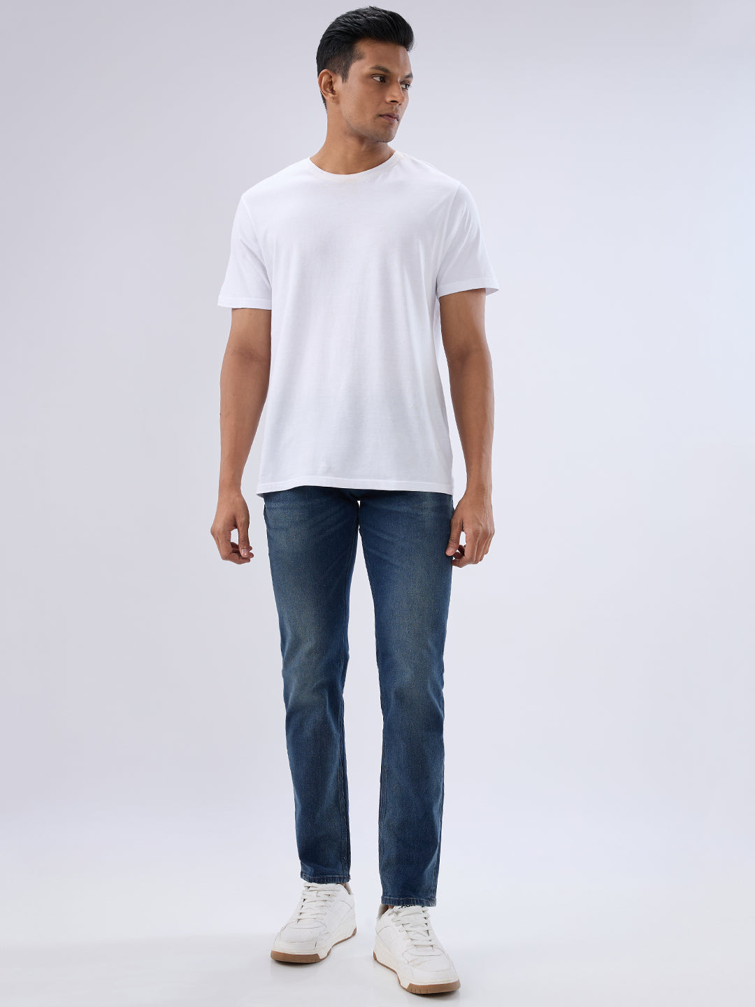 Spykar Vintage Khaki Comfort Fit Mid Rise Jeans For Men