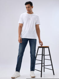 Men Jeans Comfort Fit Khaki Mid Rise