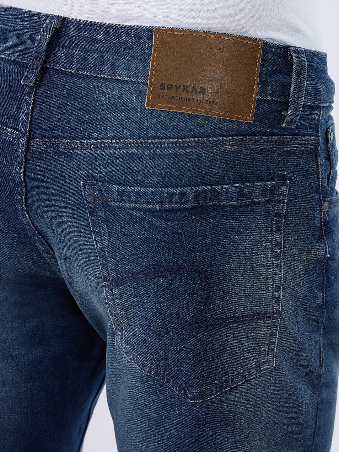 Spykar Vintage Khaki Comfort Fit Mid Rise Jeans For Men