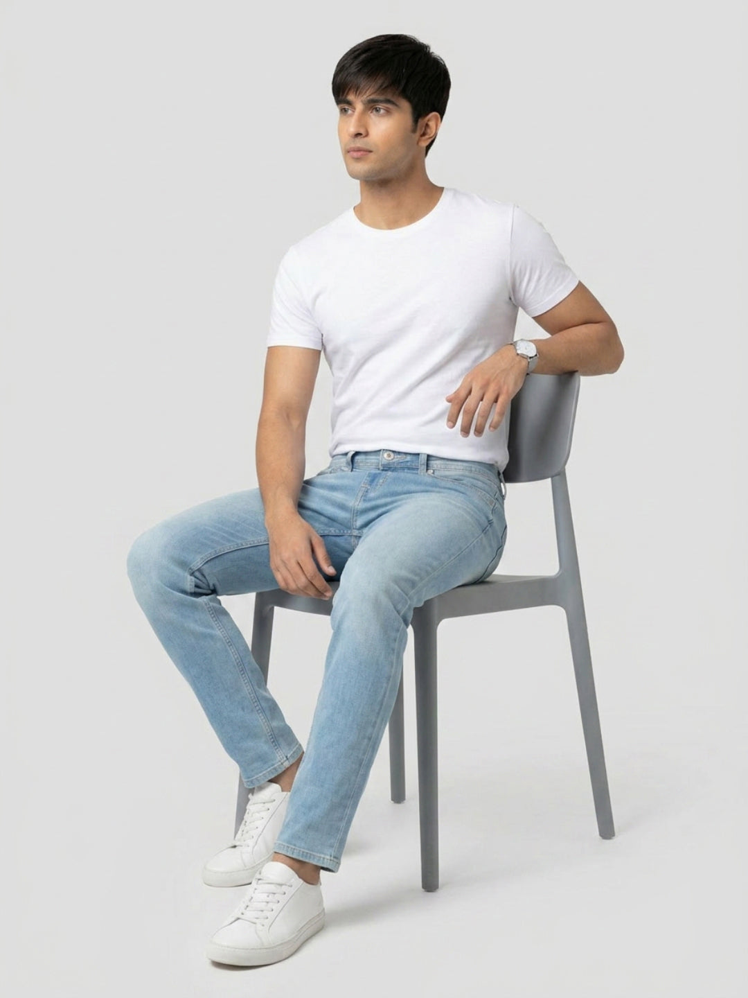 Men Ricardo Jeans Comfort Fit Light Blue Mid Rise
