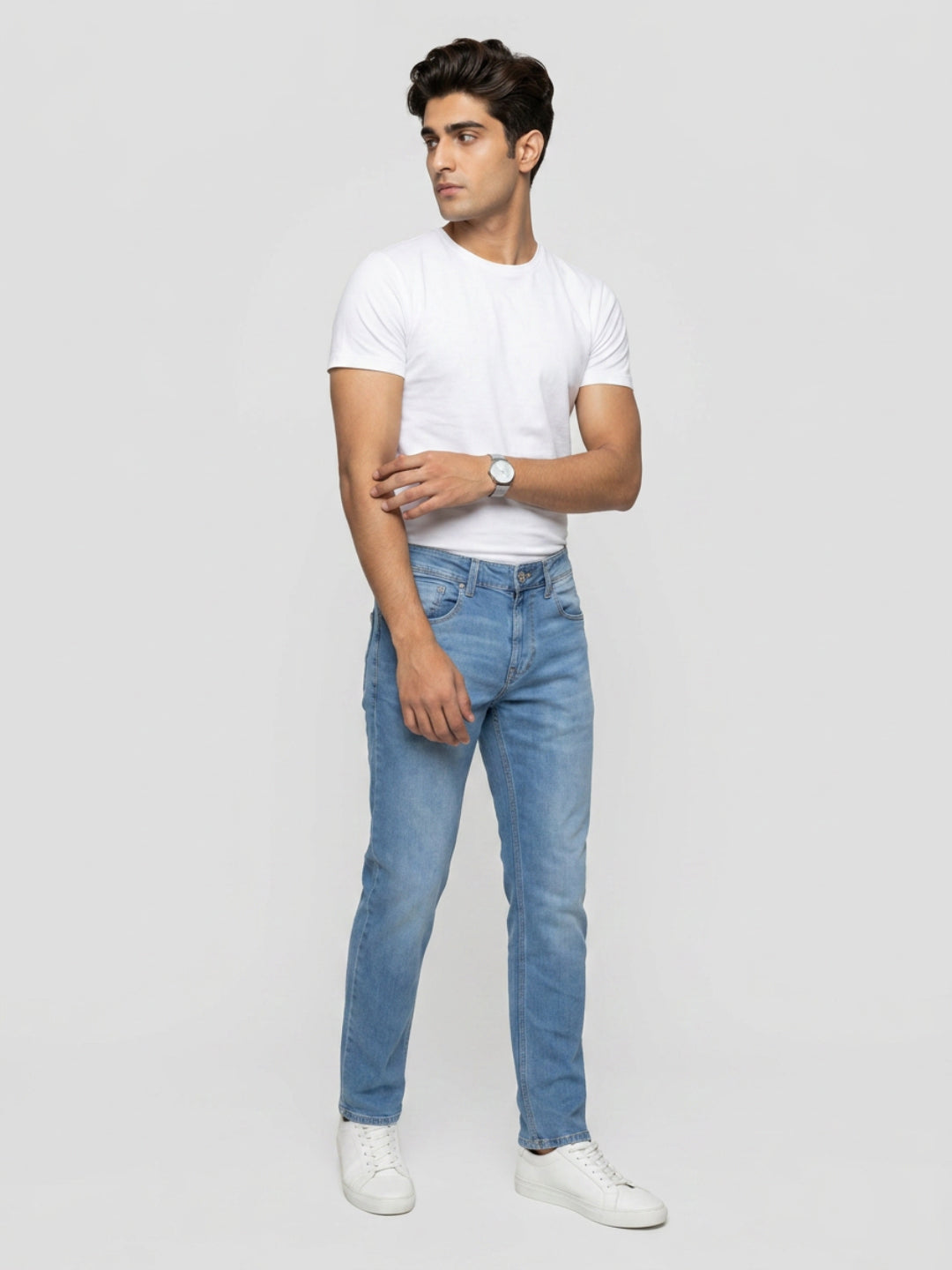 Men Ricardo Jeans Comfort Fit Mid Blue Mid Rise