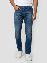 Men Ricardo Jeans Comfort Fit Dark Blue Mid Rise