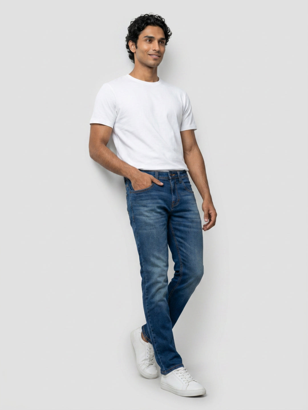 Men Ricardo Jeans Comfort Fit Dark Blue Mid Rise