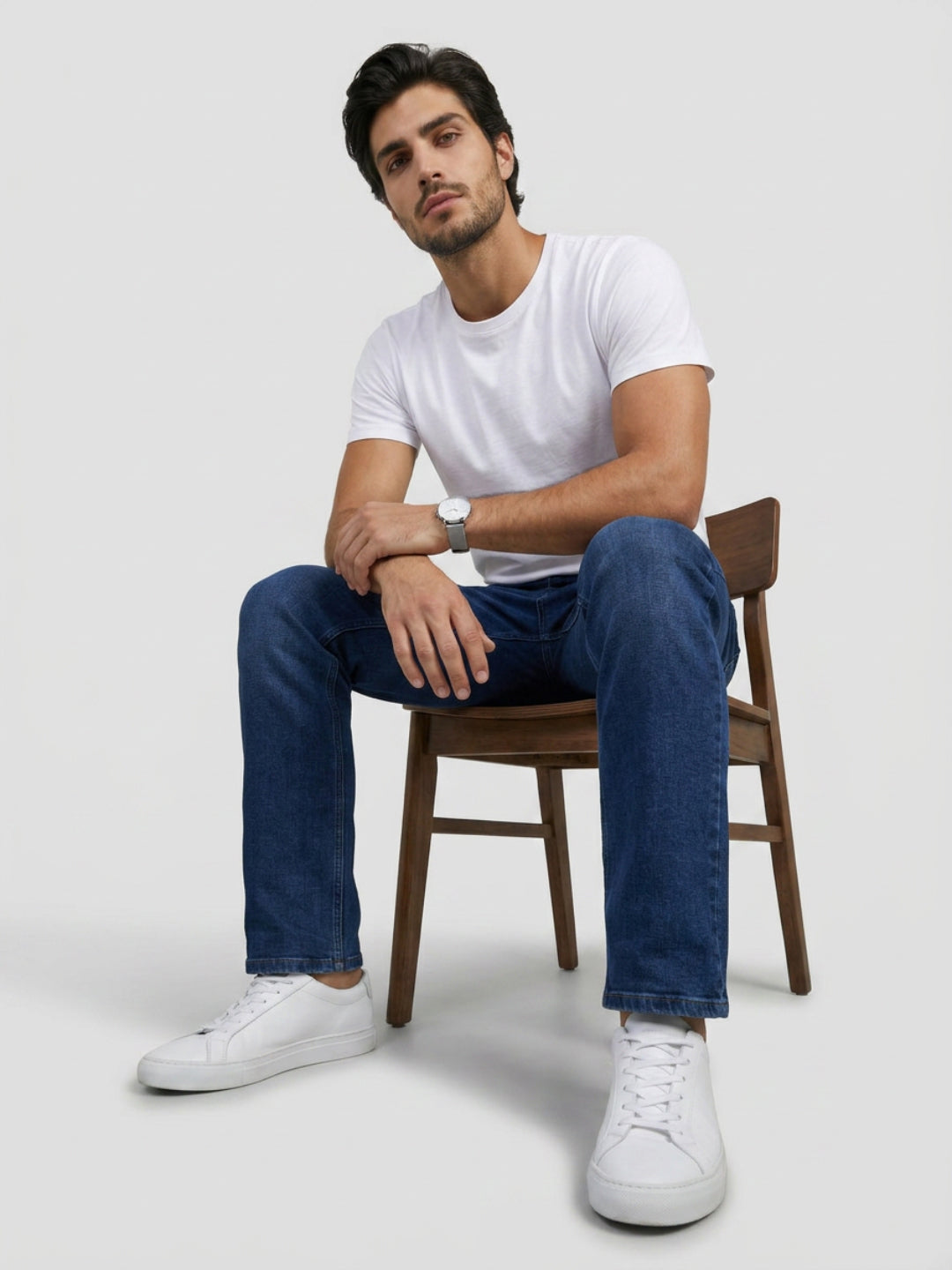 Men Ricardo Jeans Comfort Fit Dark Blue Mid Rise