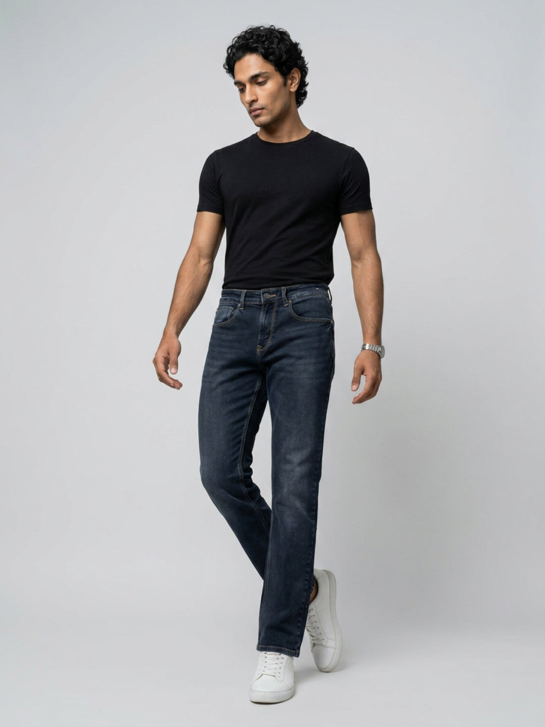 Men Ricardo Jeans Comfort Fit Blue Mid Rise