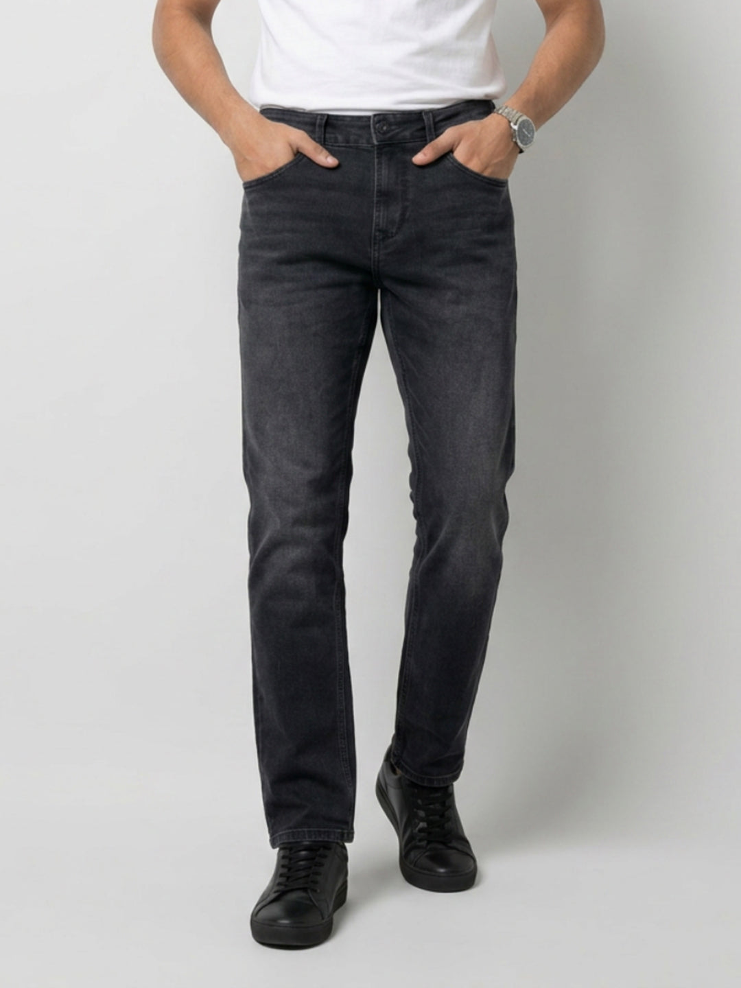 Men Ricardo Jeans Comfort Fit Black Mid Rise