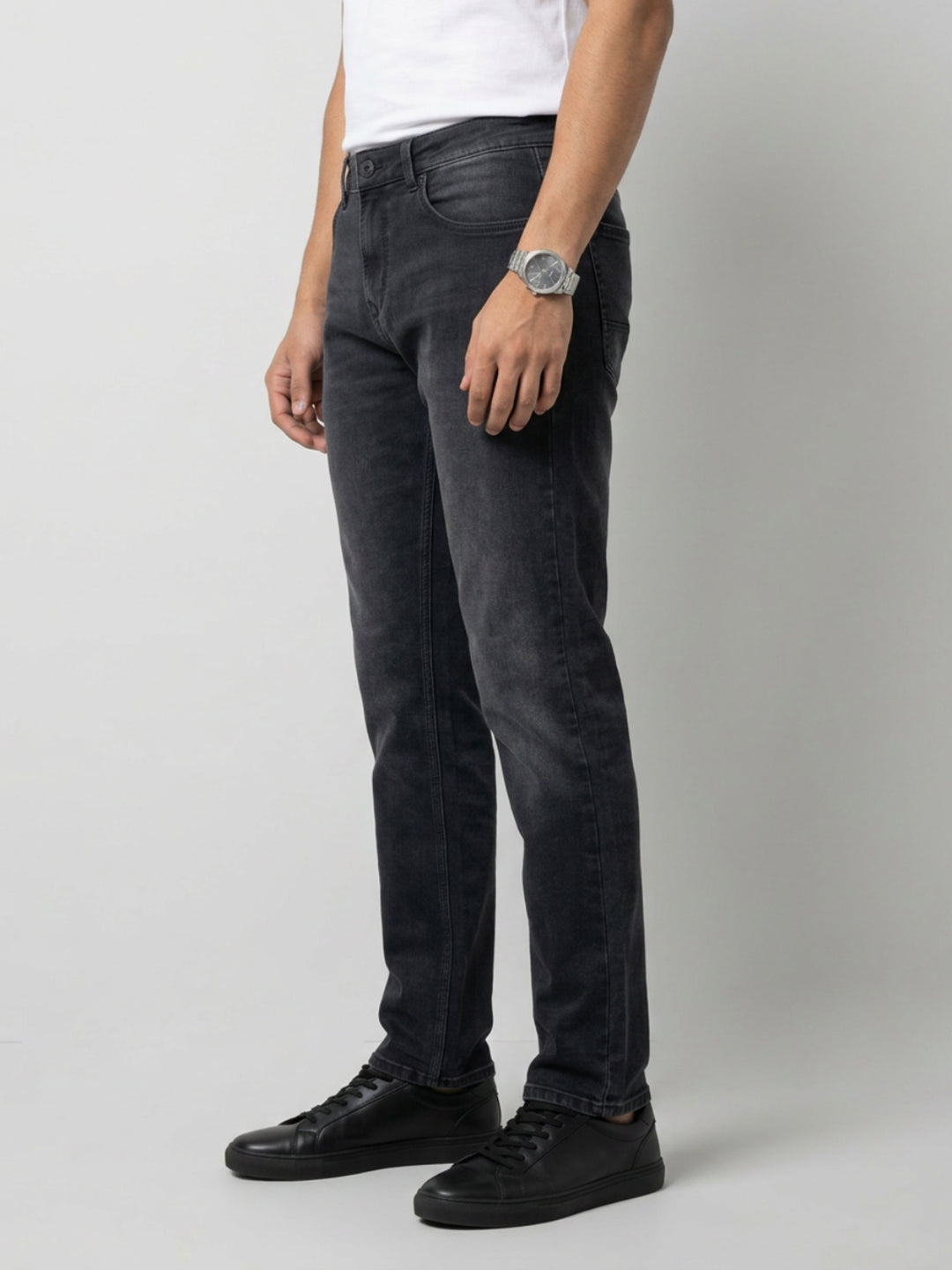 Men Ricardo Jeans Comfort Fit Black Mid Rise