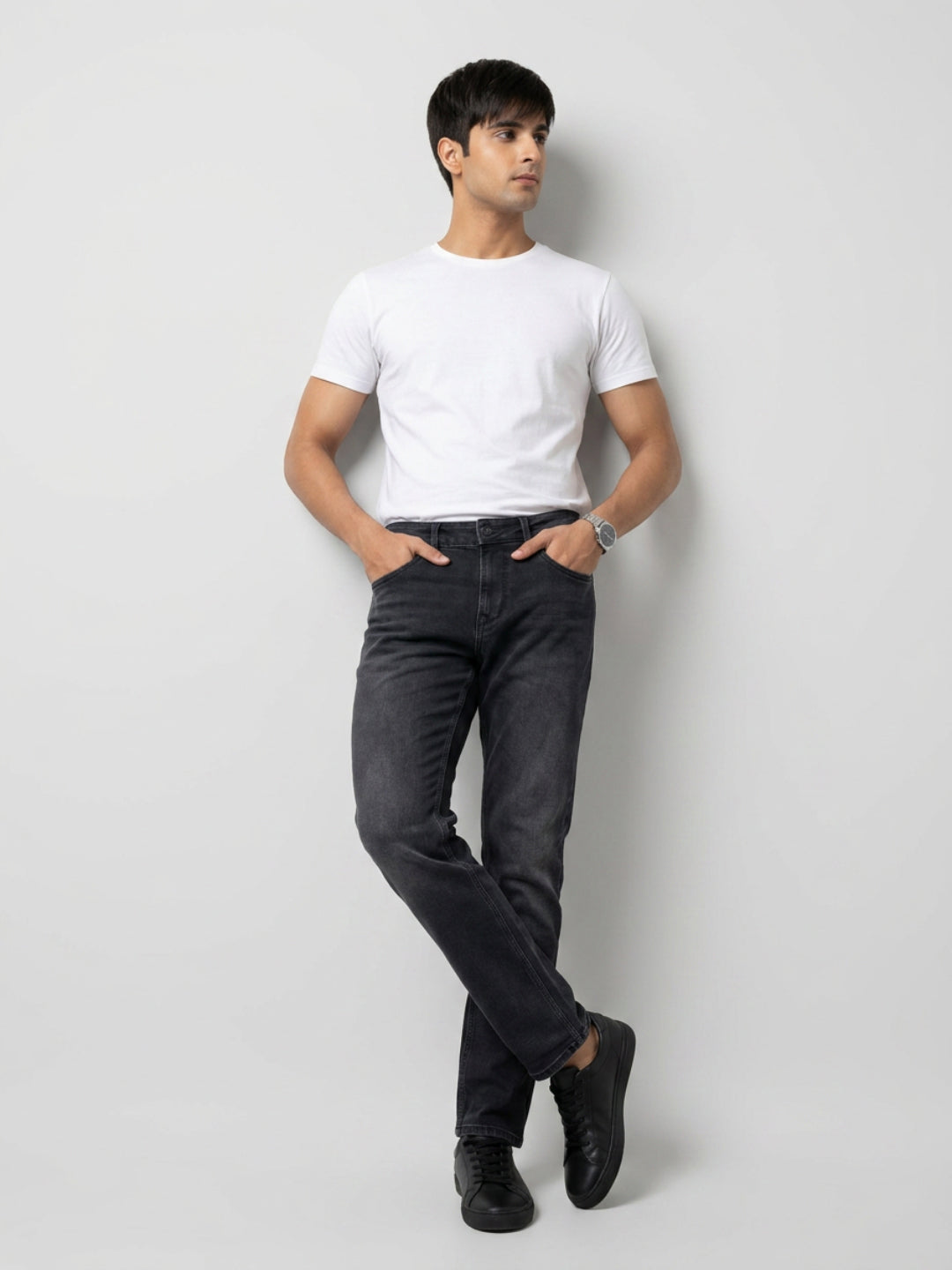 Men Ricardo Jeans Comfort Fit Black Mid Rise