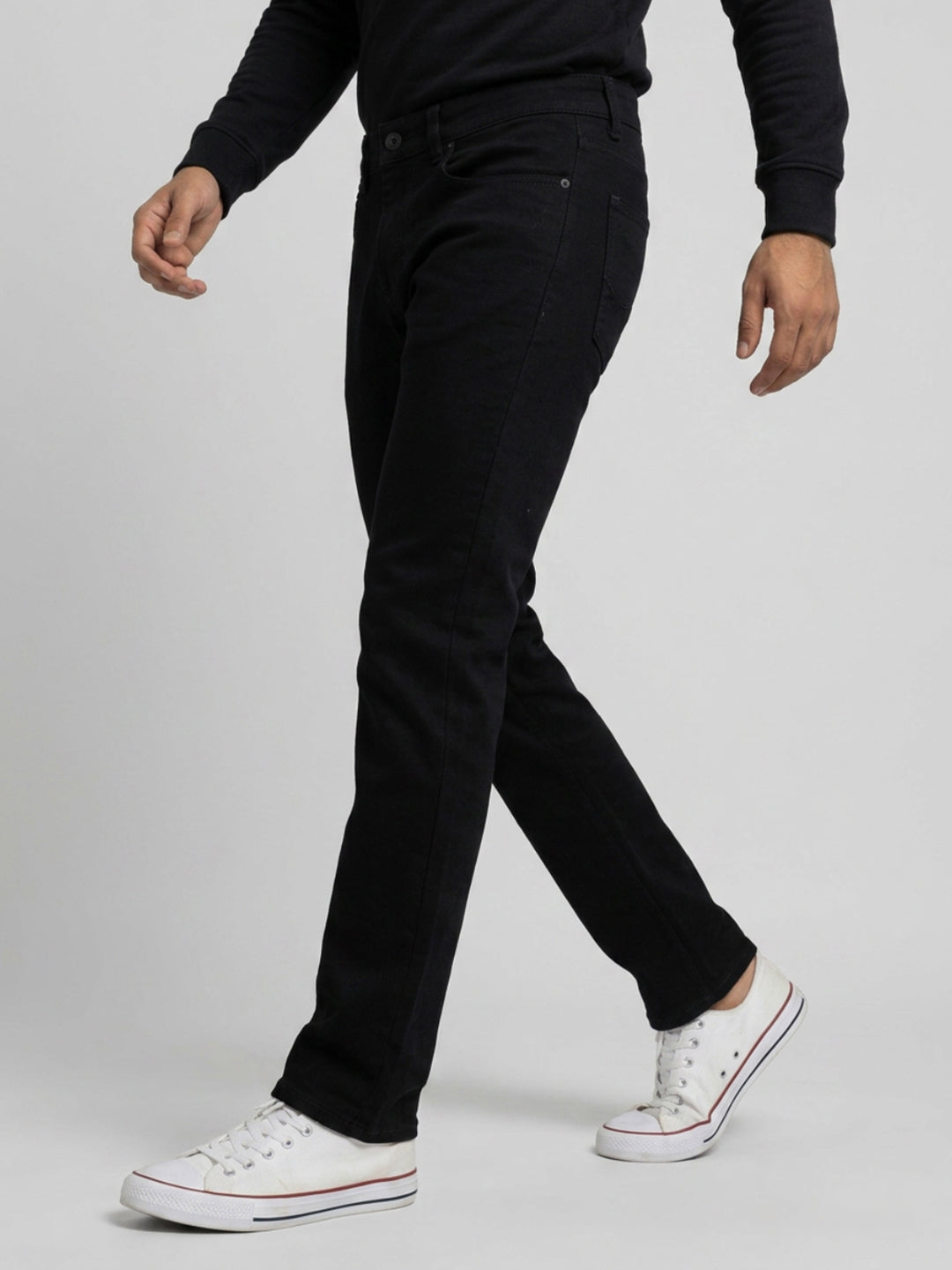 Men Ricardo Jeans Comfort Fit Black Mid Rise