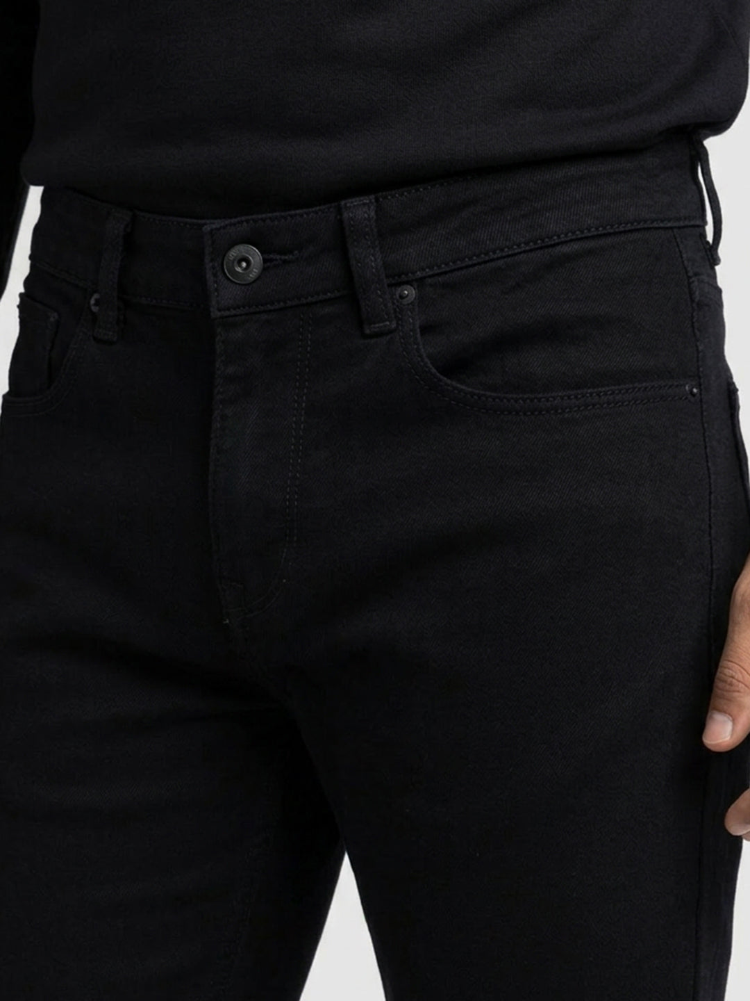 Men Ricardo Jeans Comfort Fit Black Mid Rise