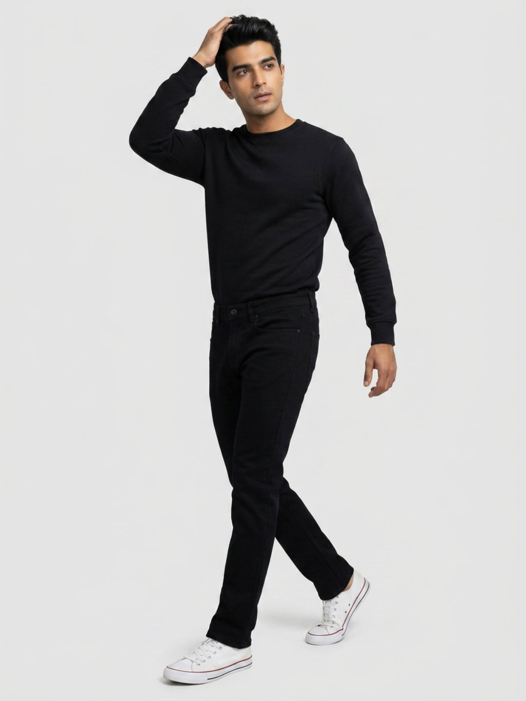 Men Ricardo Jeans Comfort Fit Black Mid Rise