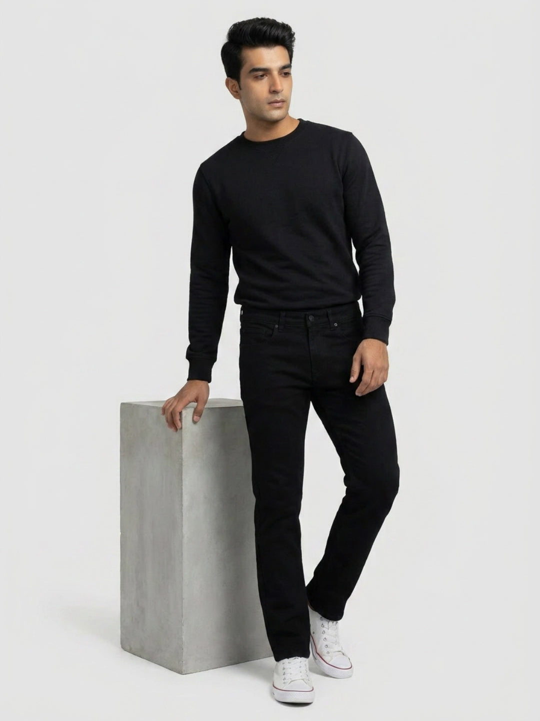 Men Ricardo Jeans Comfort Fit Black Mid Rise