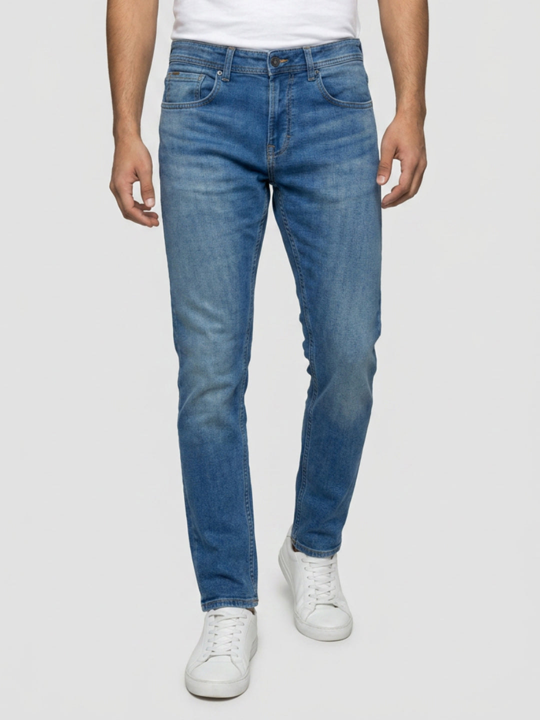Men Ricardo Jeans Comfort Fit Vintage Blue Mid Rise