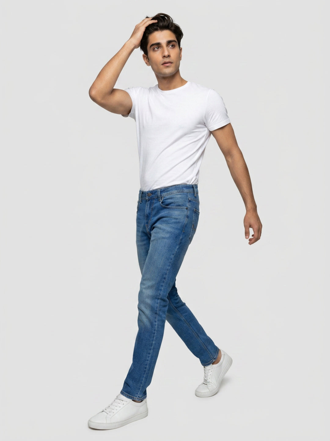 Men Ricardo Jeans Comfort Fit Vintage Blue Mid Rise