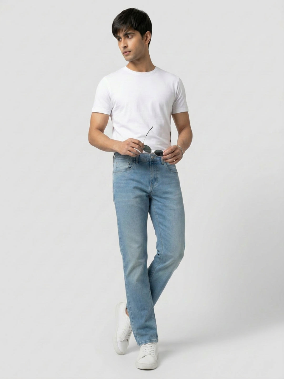 Men Ricardo Jeans Comfort Fit Mid Blue Mid Rise