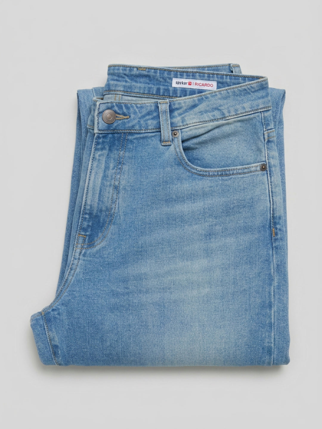 Men Ricardo Jeans Comfort Fit Mid Blue Mid Rise