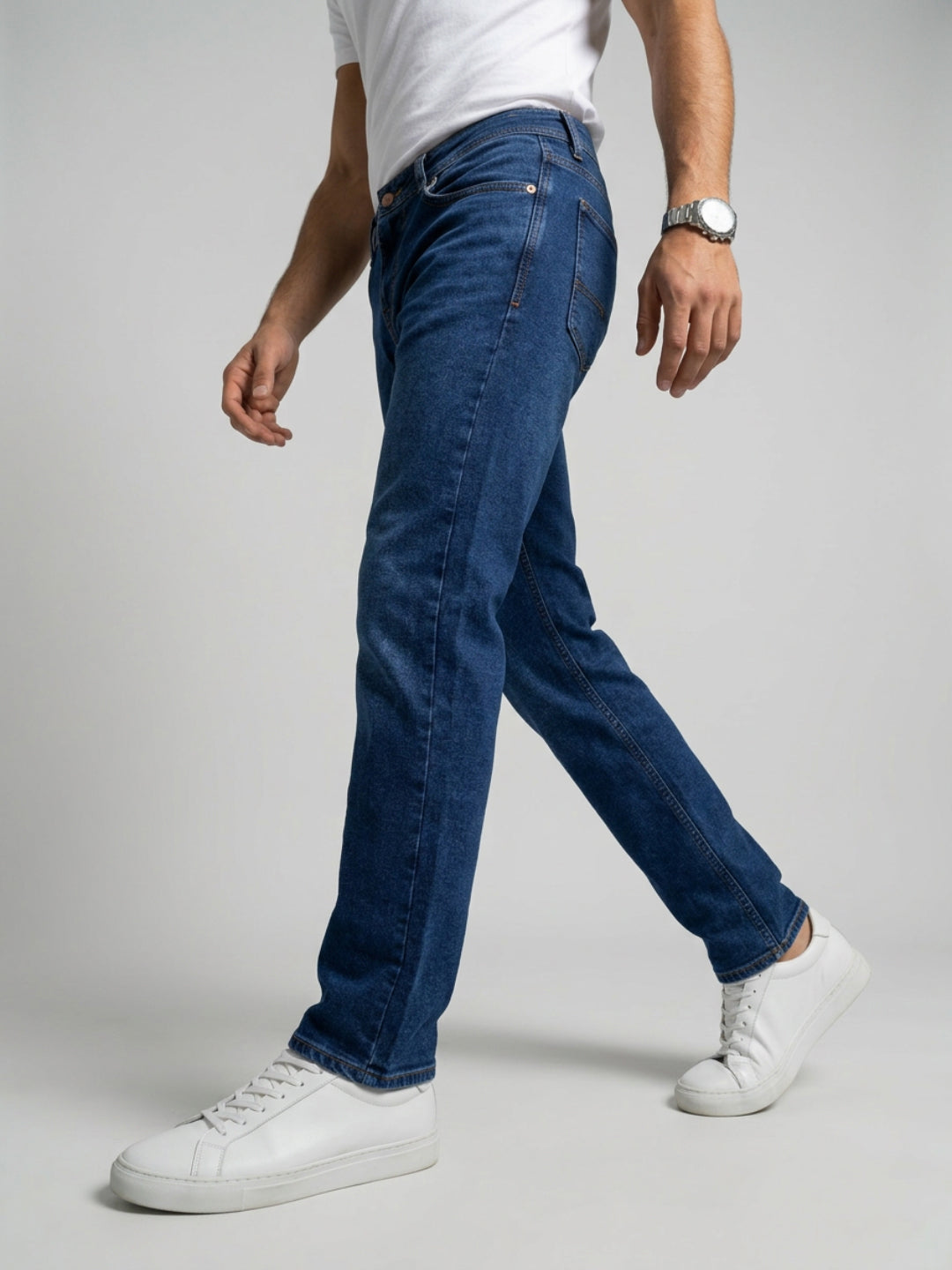 Men Ricardo Jeans Comfort Fit Dark Blue Mid Rise