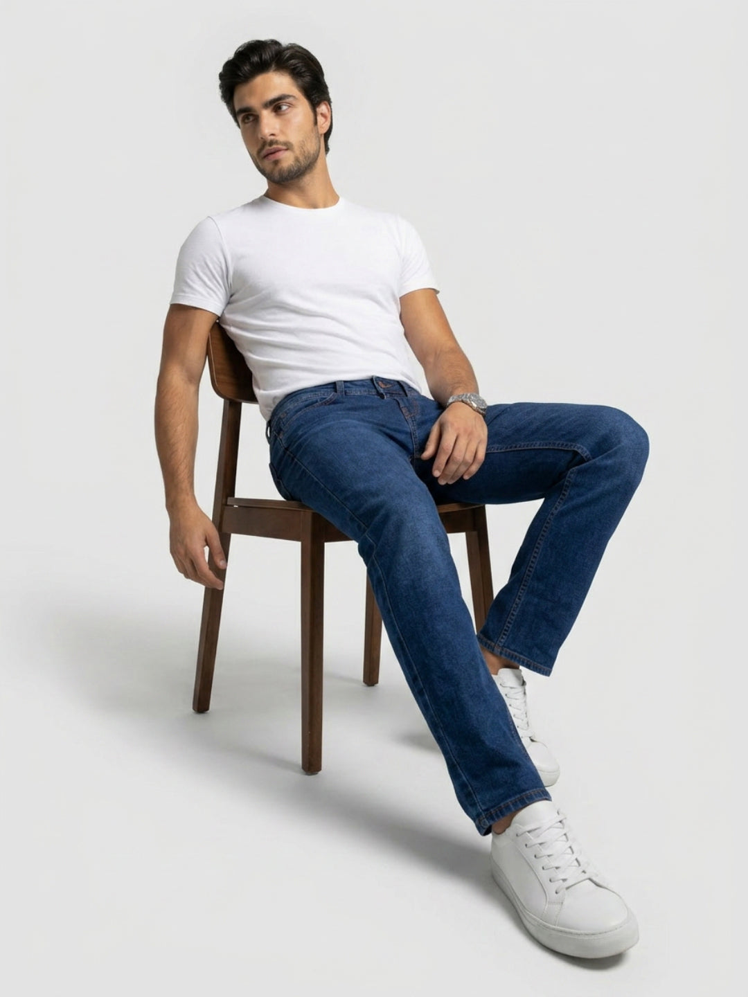 Men Ricardo Jeans Comfort Fit Dark Blue Mid Rise