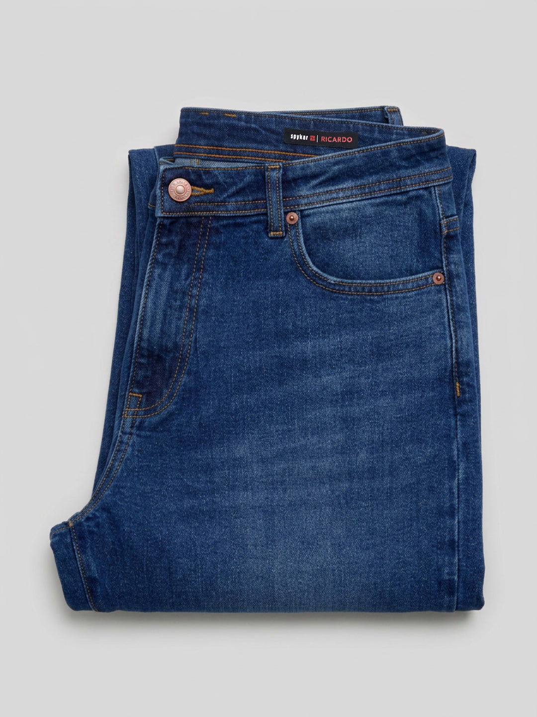 Men Ricardo Jeans Comfort Fit Dark Blue Mid Rise