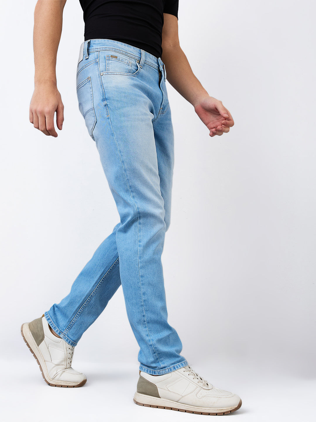 Spykar Regular Fit Mid Rise Cotton Jeans For Men