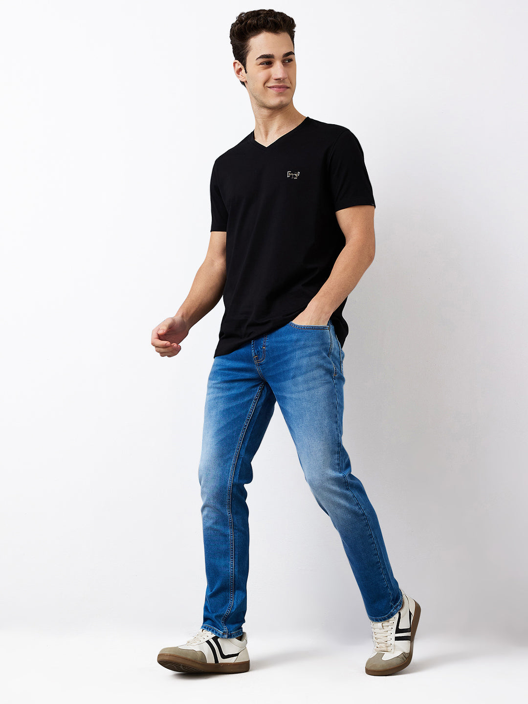 Spykar Regular Fit Mid Rise Cotton Jeans For Men