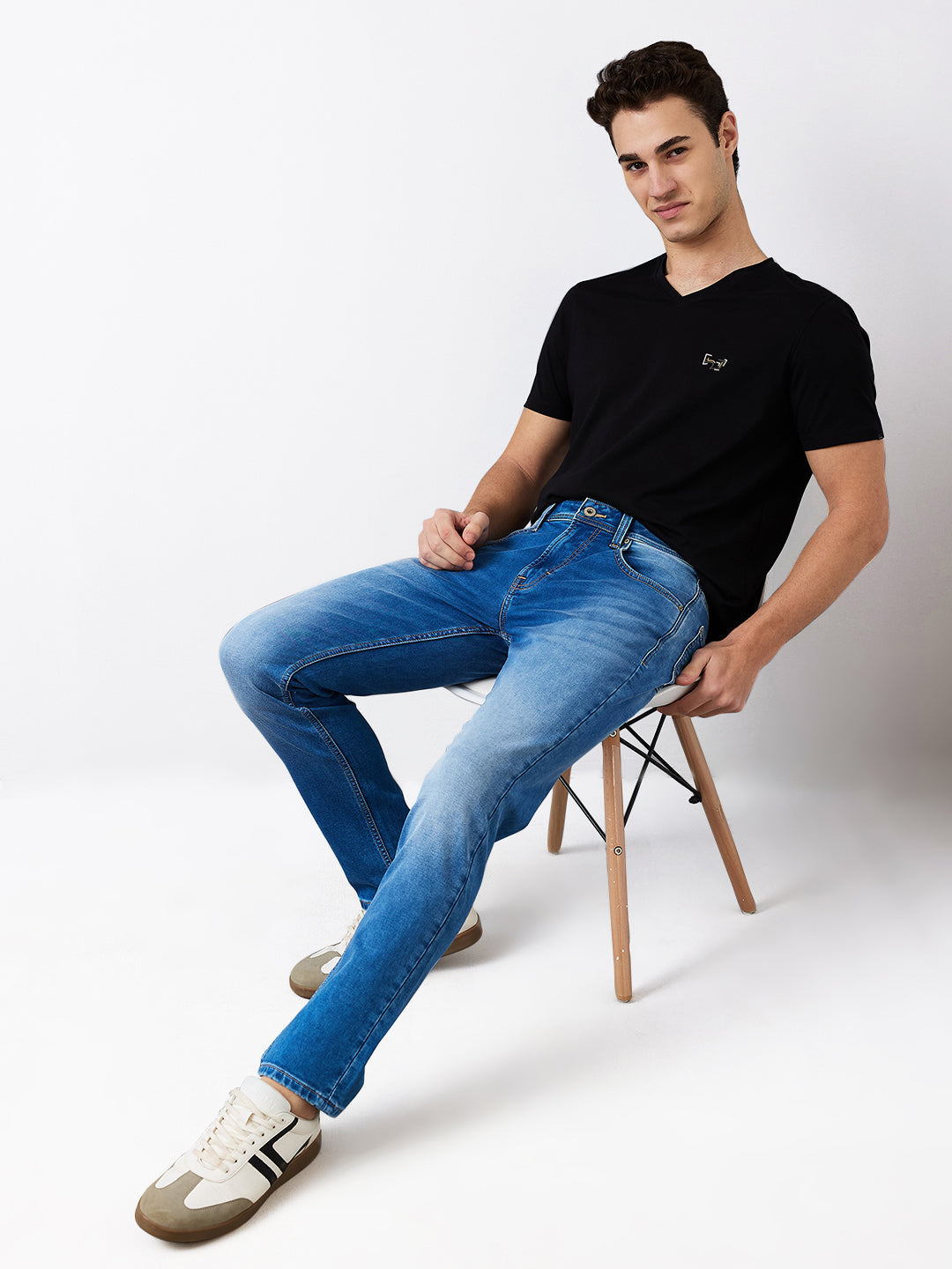 Spykar Regular Fit Mid Rise Cotton Jeans For Men