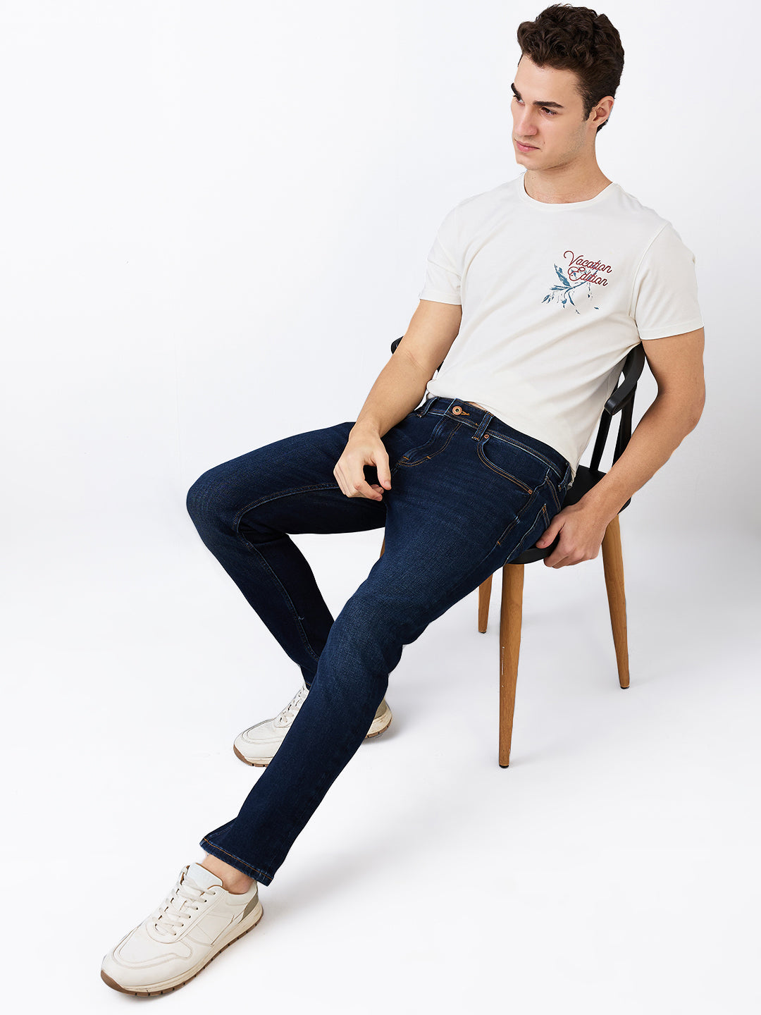 Spykar Regular Fit Mid Rise Cotton Jeans For Men