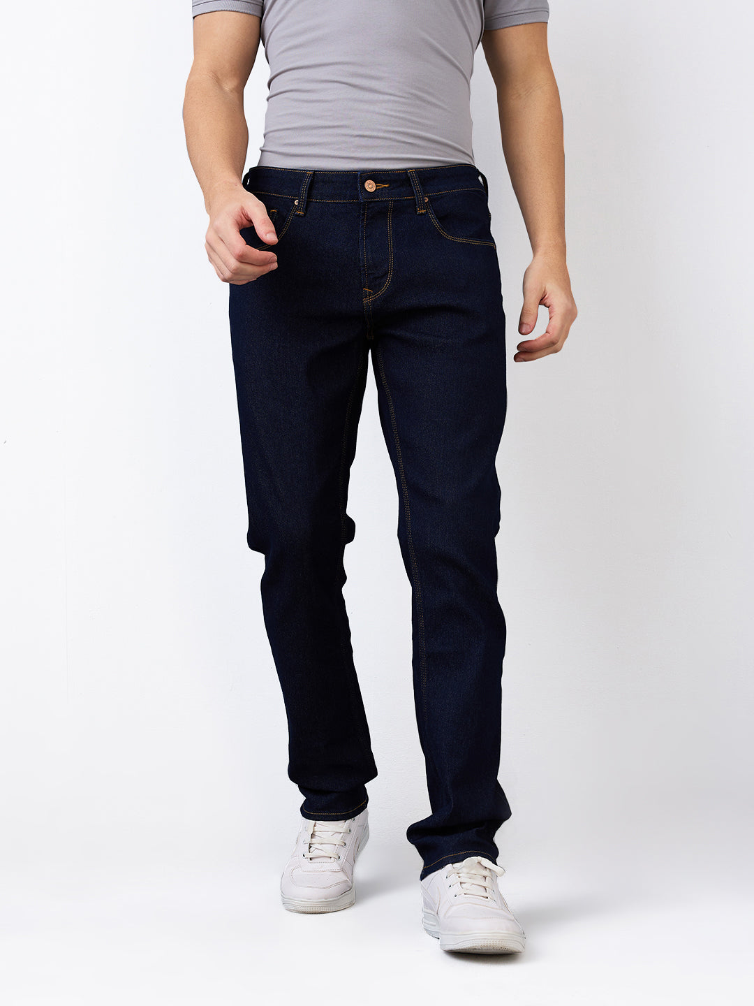 Spykar Regular Fit Mid Rise Cotton Jeans For Men