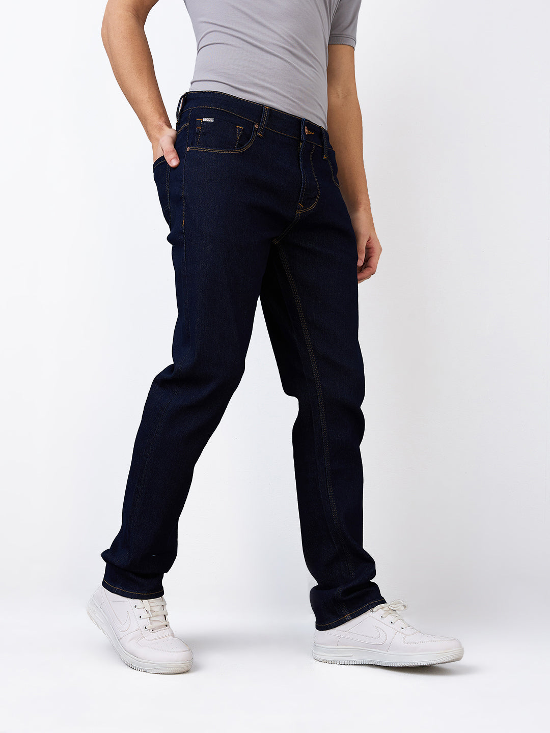 Spykar Regular Fit Mid Rise Cotton Jeans For Men