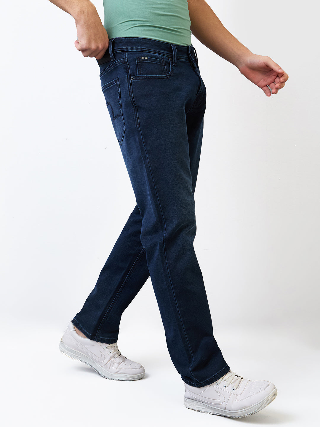 Spykar Regular Fit Mid Rise Cotton Jeans For Men