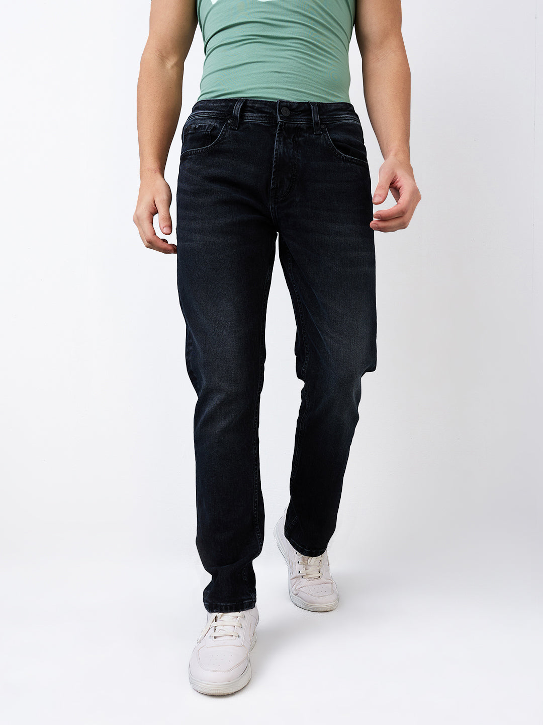 Spykar Regular Fit Mid Rise Cotton Jeans For Men