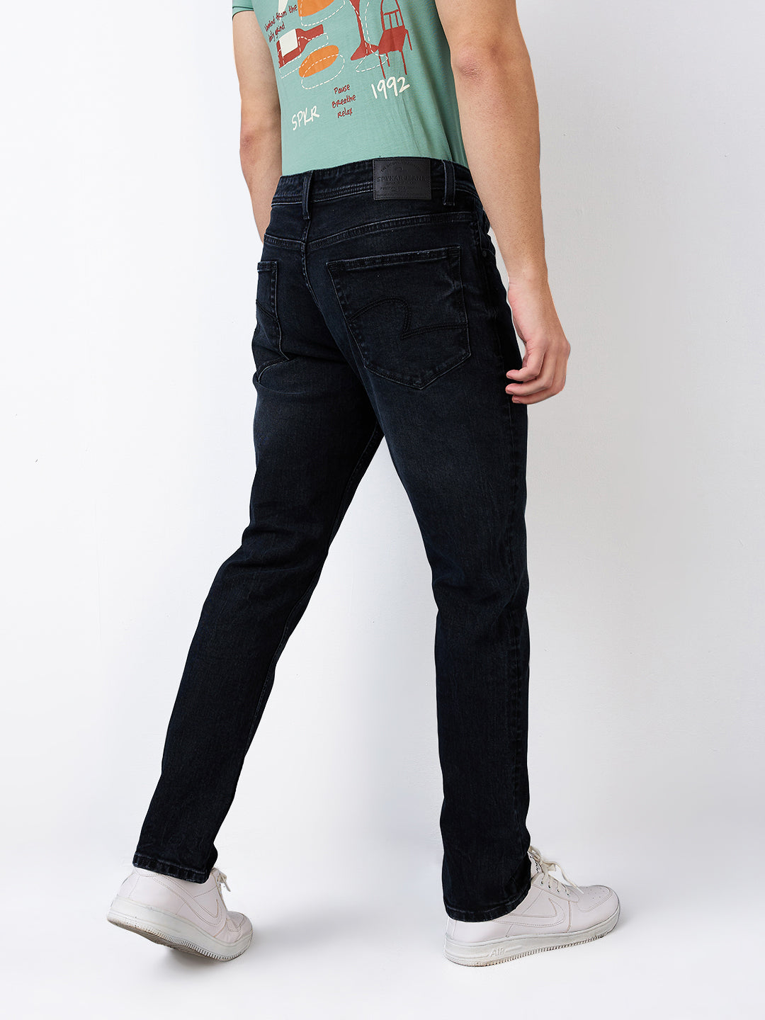 Spykar Regular Fit Mid Rise Cotton Jeans For Men