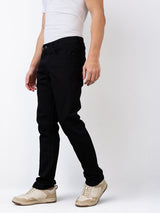Men Jeans Regular Fit Black Mid Rise