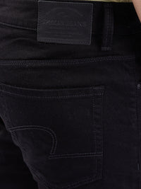 Men Jeans Regular Fit Black Mid Rise